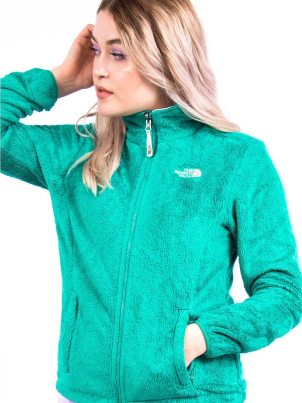 The North Face Women's Teal Green Teddy Fleece Jacket